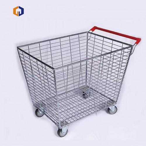 Warehouse Platform Trolley Warehouse Logistics Wire Mesh Stock Basket Trolley Factory