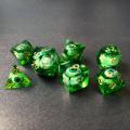 BESCON Sharp Edged Liquid Core Rolling Eyeball Dice - Razor Edge Polyhedral Dice with Rolling Eyeball Inside