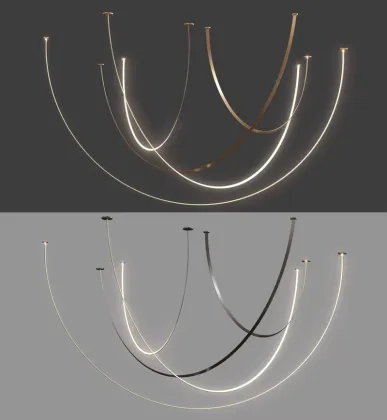Modern Custom Line Chandelier Pendant Lights for Living Room and Bedroom