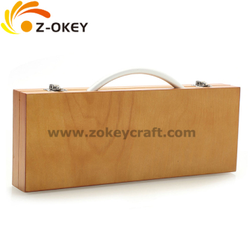 Super quality Natural wood box with a handle for packing gift