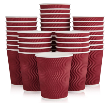 Customized Disposable Double Wall Corrugated Paper Cups for Hot Beverages