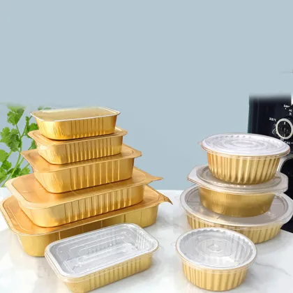 IKITCHEN Aluminum Pans with Lids - Disposable Tin Foil Pans for Baking & Meal Prep