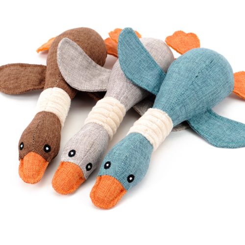 Hewan Berbentuk Bebek Squeak Mainan Anjing Pet Plush