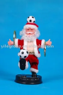 10&quot;santa play football and hoops/santa toys/electrical santa