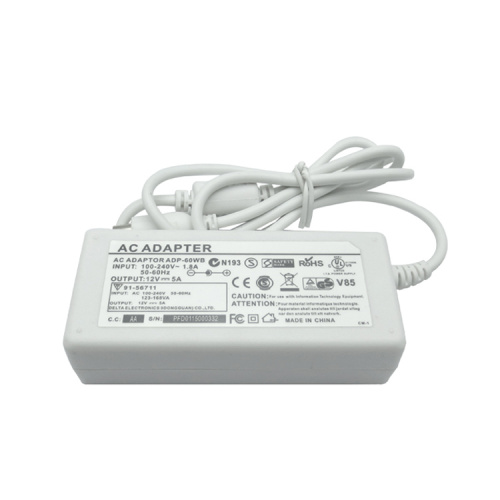 white 12v 5a 60w power adapter charger