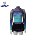 Custom cheer apparel dance team sexy sublimation cheer uniforms with rhinestones