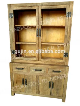 rustic elm sideboard hutch
