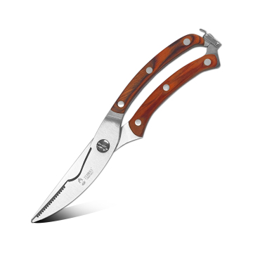 QXF Premium Pakka Wood Handle Kitchen Scissors