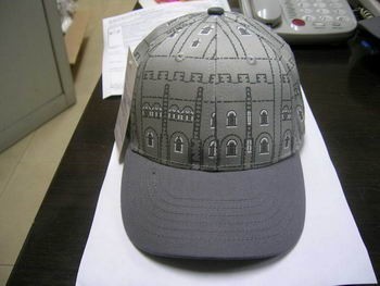 printing cap for crown with England flage woven label