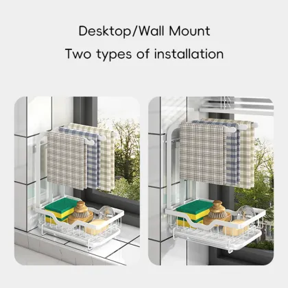 Drain Rack Storage Sink Organizer Rack Kitchen Soap Sponge Brush Holder Shelf Sink Storage Basket Home Accessories