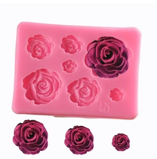 3D Rose Flower Silicone Molds for Baking, Candy, Chocolate, and Cake Decorating