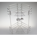 Stainless steel 2 layers storage metal wire rack Wall Mounted Bathroom Kitchen Storage Shower Corner Shelf
