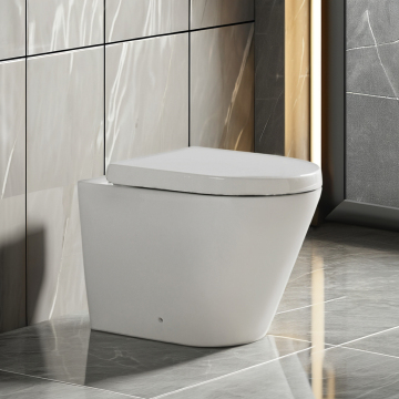 Modern European Floor-Mounted Ceramic Toilet with P-Trap Drain for Export