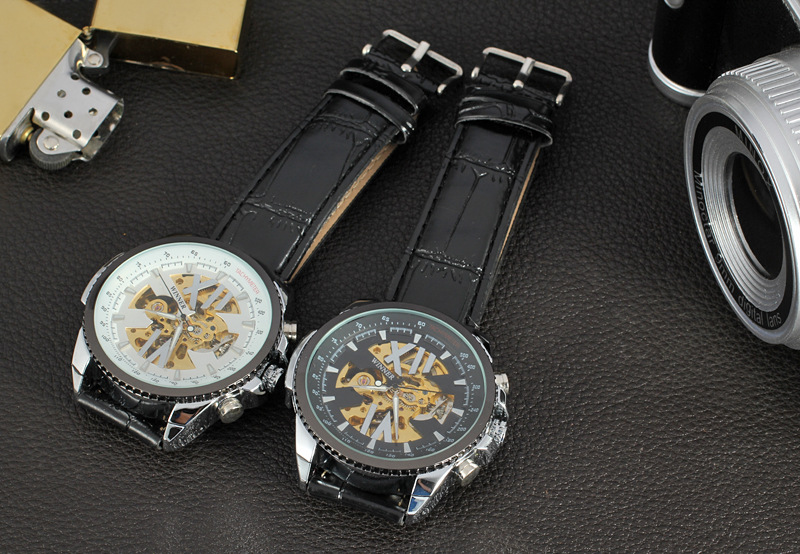 odm chronogragh men watch skeleton design
