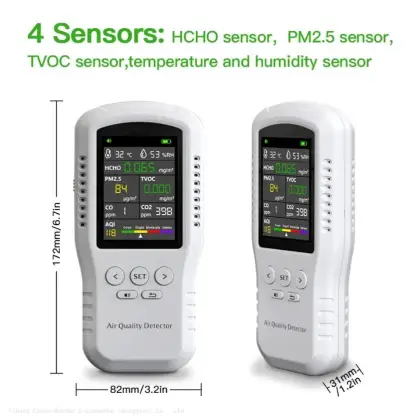 Wireless Portable CO2 Detector: Temperature, Humidity & Air Quality Monitor