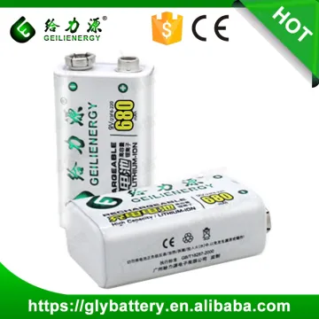 Geilienergy Rechargeable 680mAh 9V Lithium Polymer Battery Pack