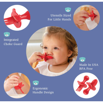 Food Grade Silicone First Self Feeding Infant Utensils