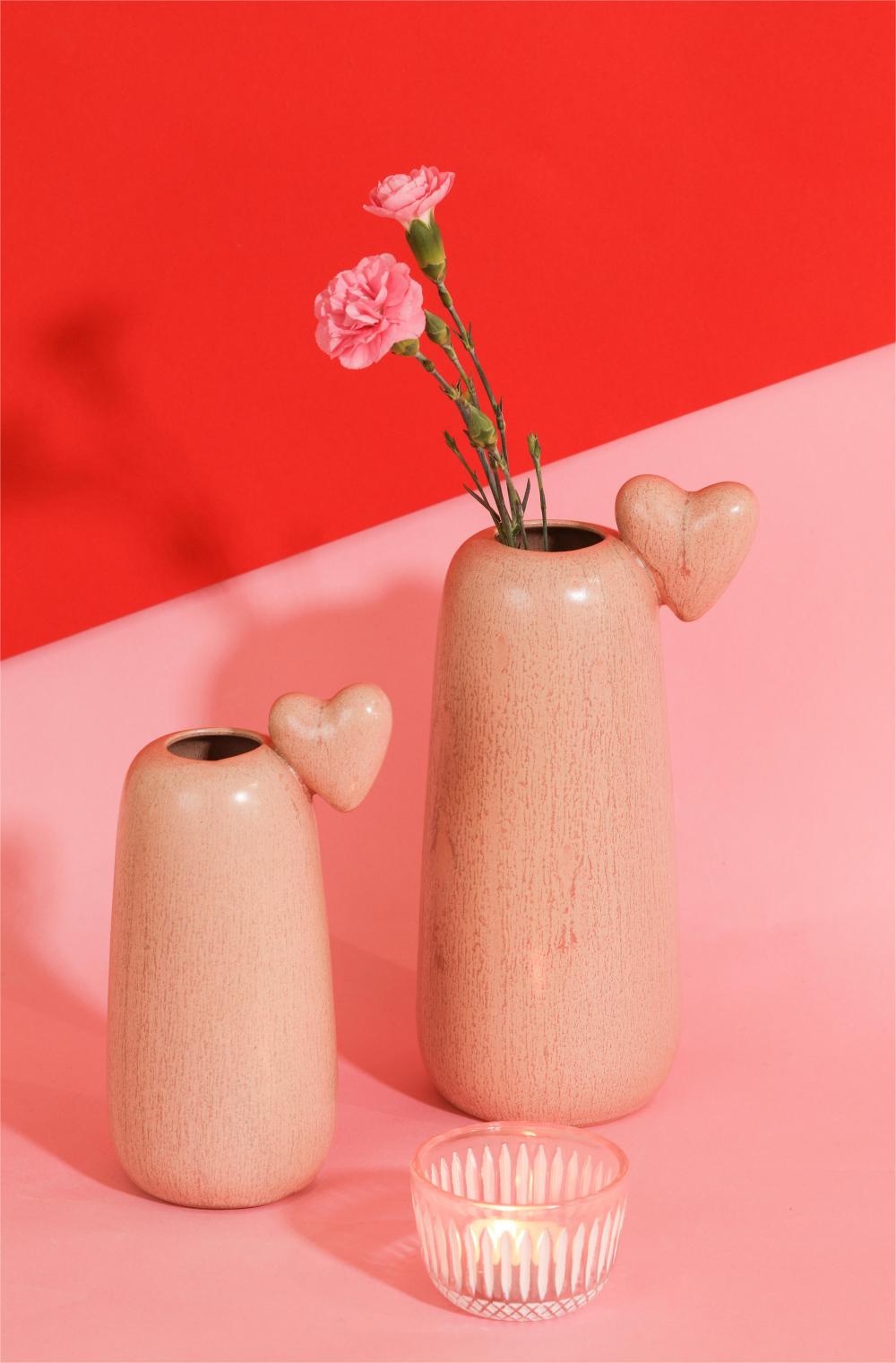 Pink Crystals Love Vase