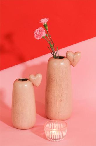 Kristal merah jambu suka vas