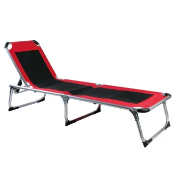Adjustable Portable Cot: A Versatile Folding Chair with 4-Position Recliner and 250lbs Weight Capacity for Comfortable Lounging