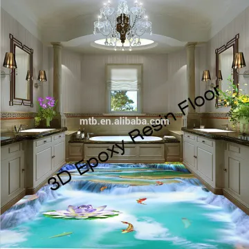 Scratch Resistant 3D Epoxy Resin Floor for Kitchen