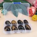 8-piece loose gemstone egg shaped crystal gem Chakra Healing balance kit with box for collectors aura therapists and yoga pract