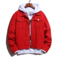 Chaqueta de mezclilla roja para hombre rentable personalizada