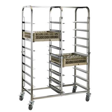 Double row large capacity basket trolley