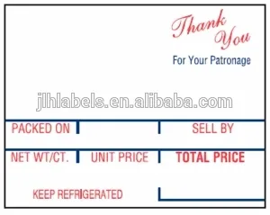 Preprint or blank Hobart SP-80 / SP-1500 e-scale labels, 2.25" x1.75",1275 labels per roll