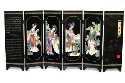 Pictures of ancient ladies, lacquerware, small screens, Chinese handicrafts