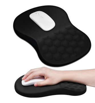 Ergonomic Memory Foam Keyboard, Wrist Rest & Anti-Slip Mouse Pad for Comfortable Desktop Use