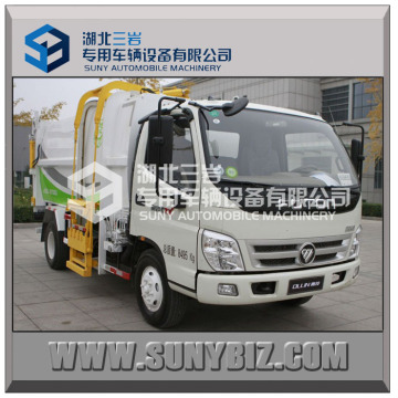 FOTON Aoling Side Loader Garbage Truck Bin Lifter Garbage Truck, Garbage Collect Trucks 3-5ton For Sale