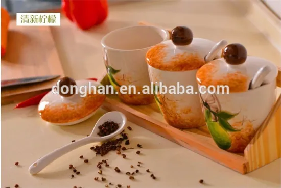 high quality wholesale cheap porcelain coffee sugar dispenser with lid in China