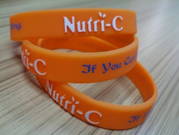 Prmotional Silicone Wriststrap with Convex Logo