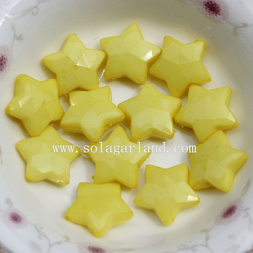 Lots Acrylic Opaque Colors Acrylic Star Beads with Drill Holes
