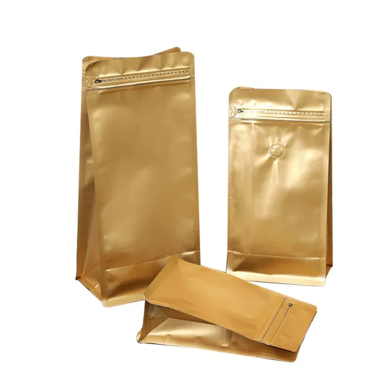 Custom Aluminum Foil Coffee Pouch with Valve and Zipper - Hot Selling 250g Flat Bottom Bag