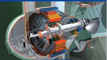 High Efficiency Reaction Type Bulb Hydro Turbine / Water Turbine For Low Water Head Hydropower Project