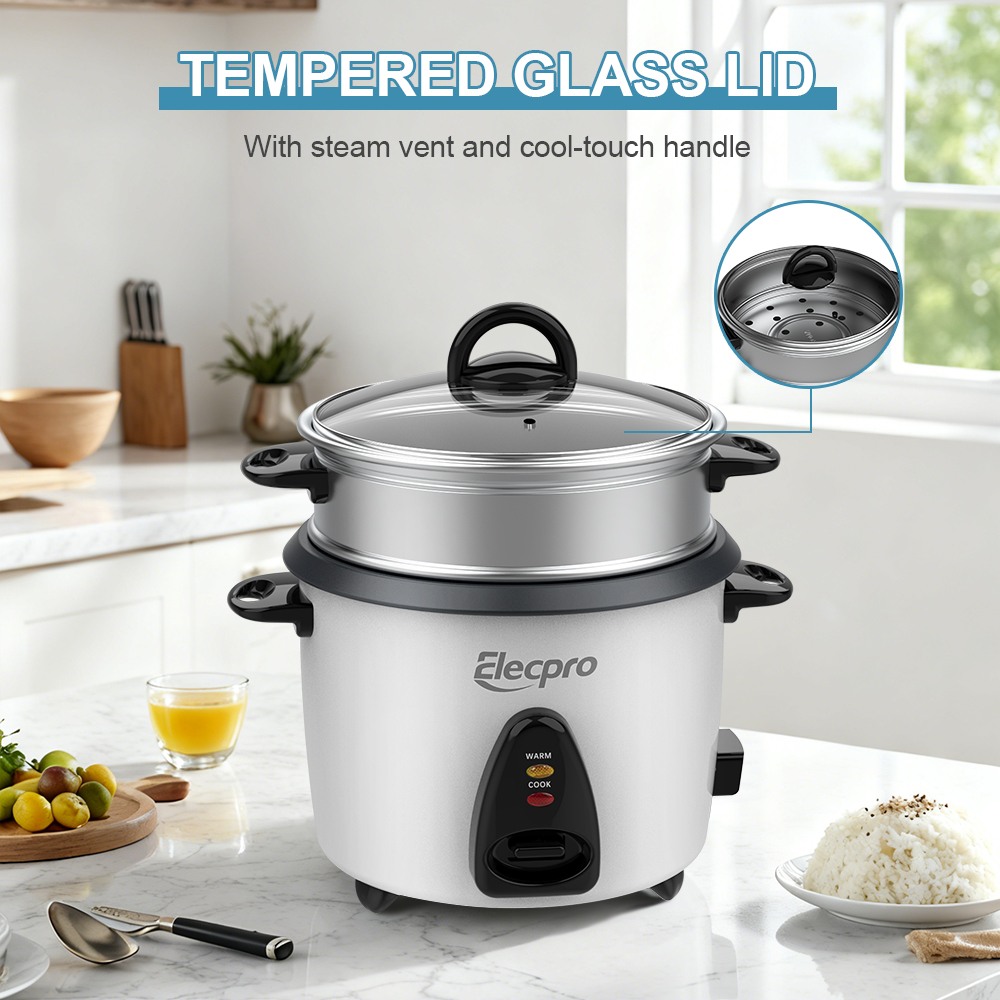 7-Cup Drum Rice Cooker with Aluminum Steaming Tray(5)