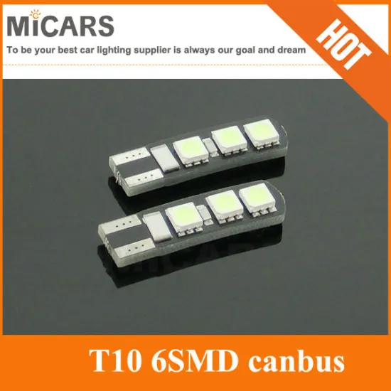 Car led lamp T10 6SMD 5050 LED canbus error free for universal cars