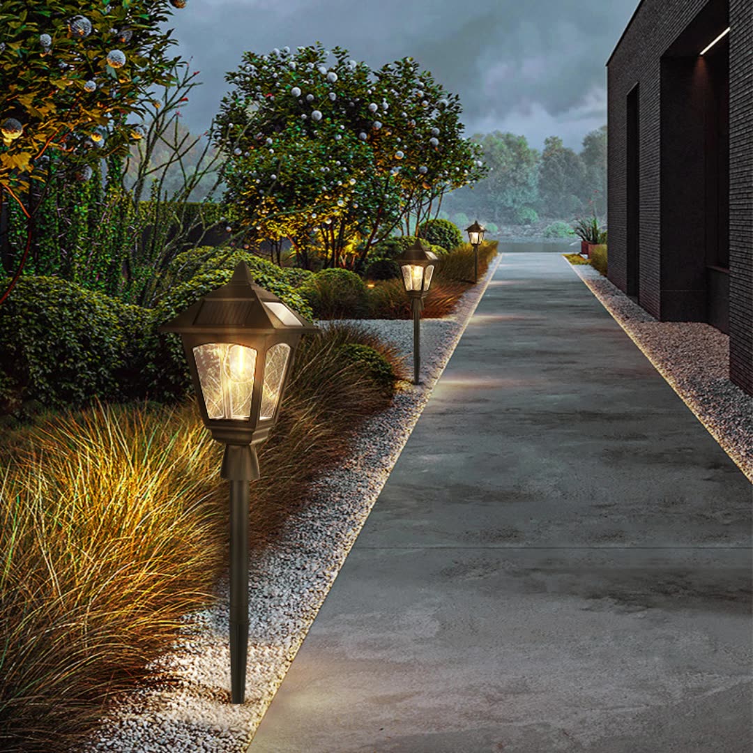 Ground plug solar garden light