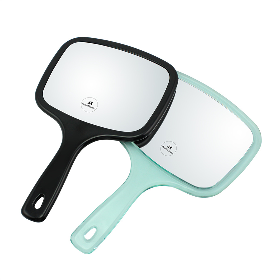 Double sided handheld mirror