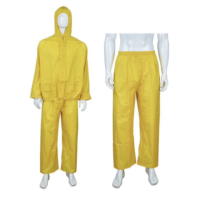 2pcs PVC waterproof rainsuit with pants