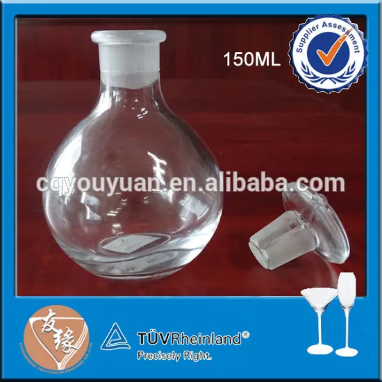 Food grade ball shape 150ml mini glass bottles with corks