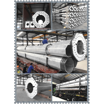 Hot Dip Galvanized 25m Tinggi Mast Steel Pole