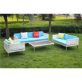 Open weave L shape wicker sofa set