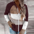 Womens Long Sleeve Knit Sweater Zip