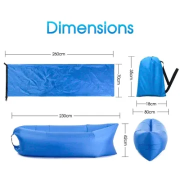 Outdoor Inflatable Polyester Air Sofa Portable Folding Waterproof Beach Air Lounger Couch