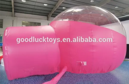 Pink color Half clear bubble transparent camping tent family party use for sale