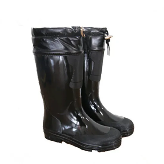 Women's black japanese rain boots pvc rain boots