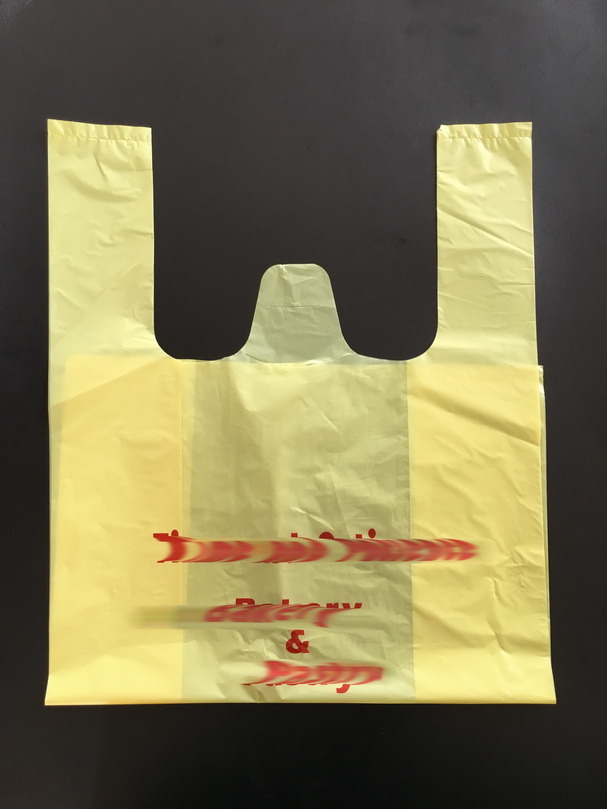 Custom Printed Plastic Shopping Bag High Density T-Shirt Bags Reusable Grocery Poly Bags